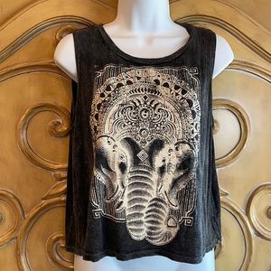 Touch Blue Elephant print tank